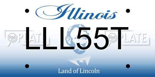LLL55T Illinois License Plate