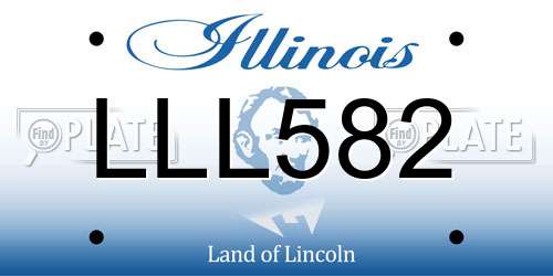 LLL582 Illinois License Plate