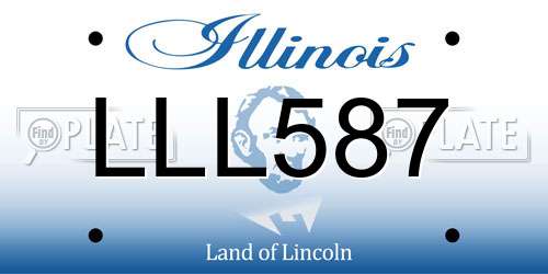 LLL587 Illinois License Plate