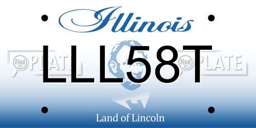 LLL58T Illinois License Plate