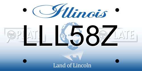 LLL58Z Illinois License Plate