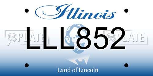LLL852 Illinois License Plate