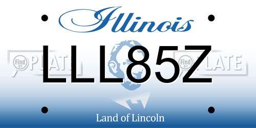 LLL85Z Illinois License Plate