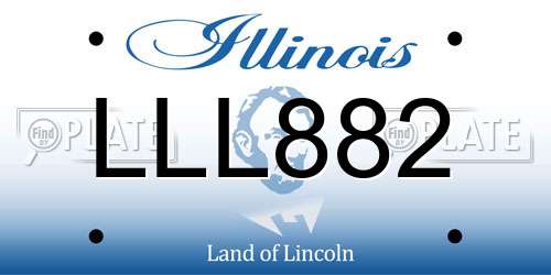 LLL882 Illinois License Plate
