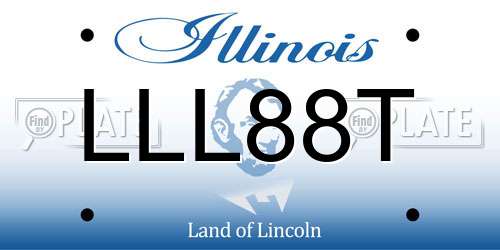LLL88T Illinois License Plate