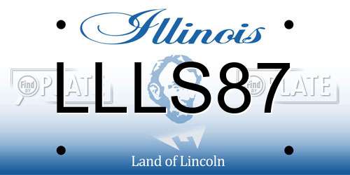 LLLS87 Illinois License Plate