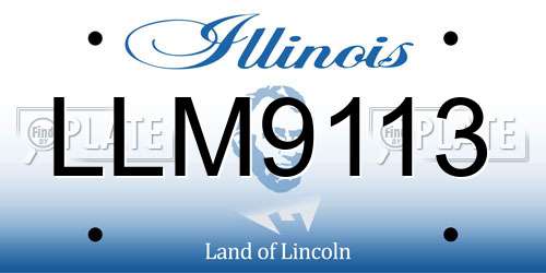 LLM9113 Illinois License Plate