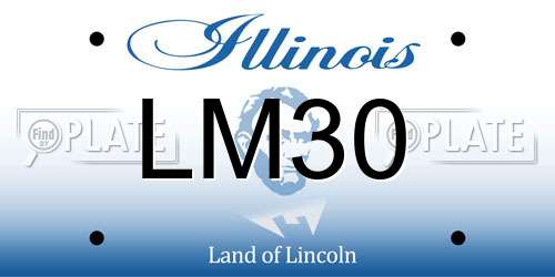 LM30 Illinois License Plate