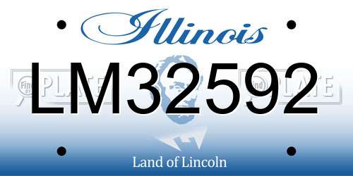 LM32592 Illinois License Plate