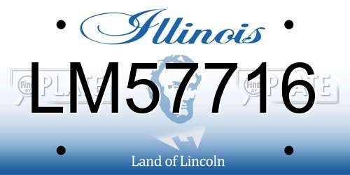 LM57716 Illinois License Plate