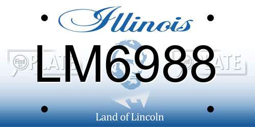 LM6988 Illinois License Plate