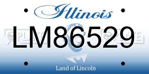 LM86529 Illinois License Plate