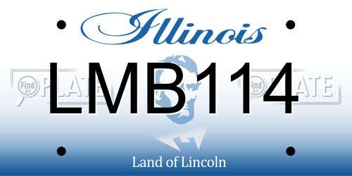 LMB114 Illinois License Plate