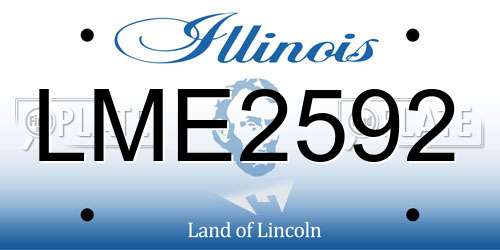 LME2592 Illinois License Plate