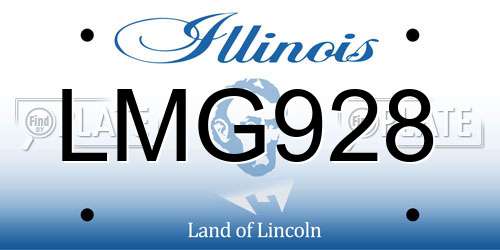 LMG928 Illinois License Plate