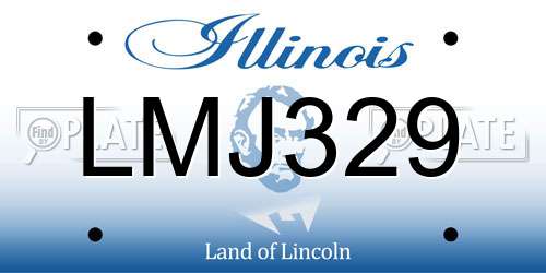 LMJ329 Illinois License Plate