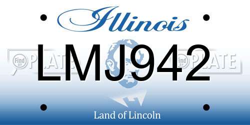 LMJ942 Illinois License Plate