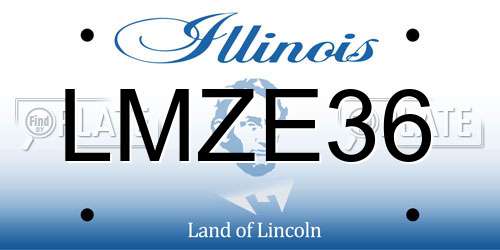 LMZE36 Illinois License Plate