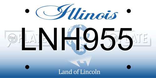 LNH955 Illinois License Plate
