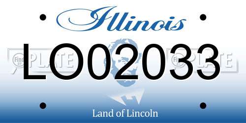 LO02033 Illinois License Plate