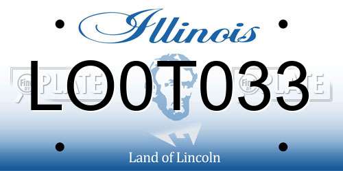 LO0T033 Illinois License Plate