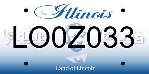 LO0Z033 Illinois License Plate