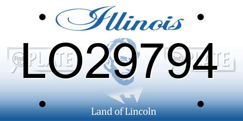 LO29794 Illinois License Plate
