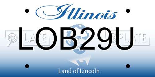 LOB29U Illinois License Plate