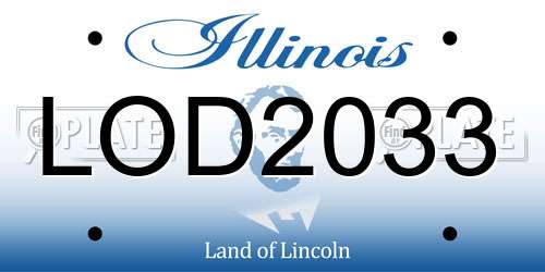 LOD2033 Illinois License Plate
