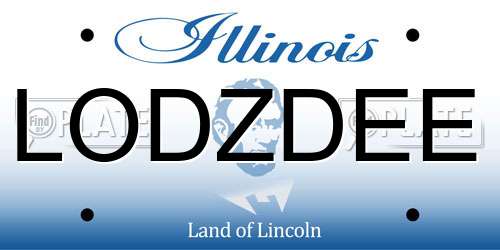 LODZDEE Illinois License Plate