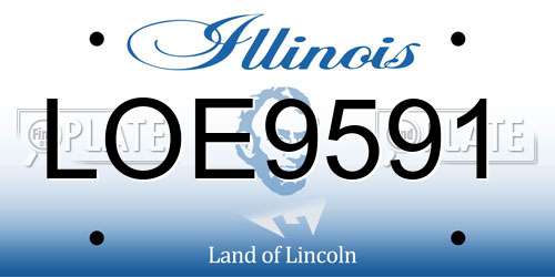LOE9591 Illinois License Plate