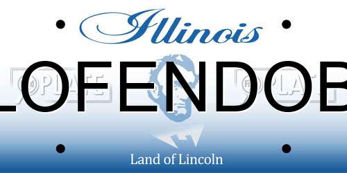 LOFENDOB Illinois License Plate