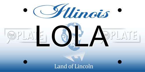 LOLA Illinois License Plate