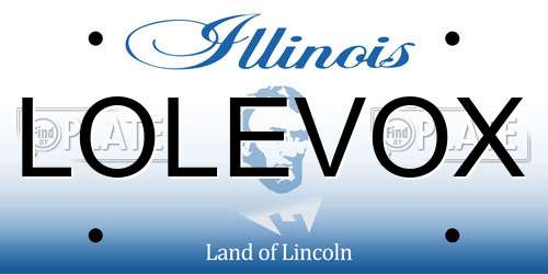 LOLEVOX Illinois License Plate