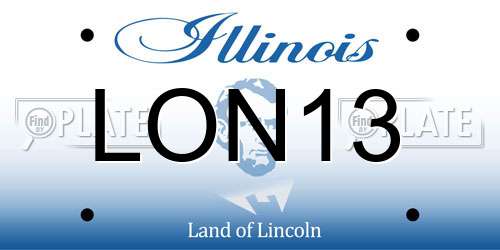 LON13 Illinois License Plate