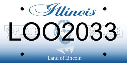 LOO2033 Illinois License Plate