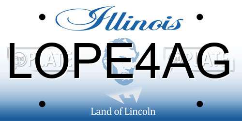 LOPE4AG Illinois License Plate