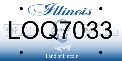 LOQ7033 Illinois License Plate