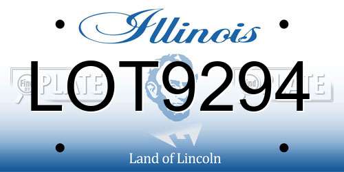 LOT9294 Illinois License Plate