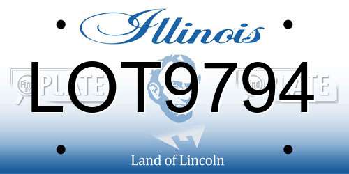 LOT9794 Illinois License Plate
