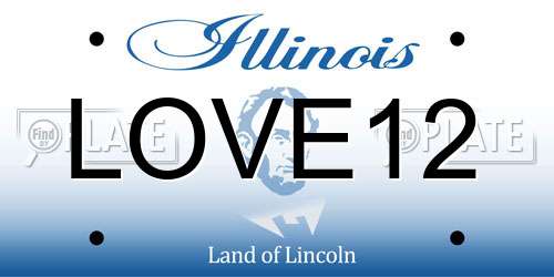 LOVE12 Illinois License Plate