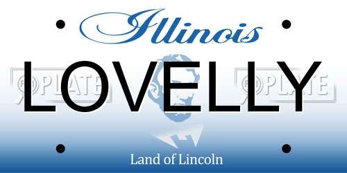 LOVELLY Illinois License Plate