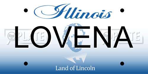 LOVENA Illinois License Plate