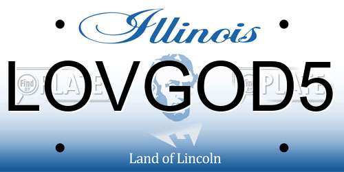 LOVGOD5 Illinois License Plate