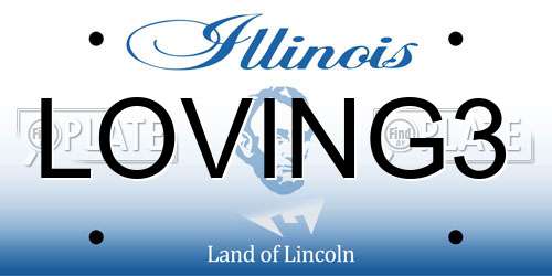 LOVING3 Illinois License Plate