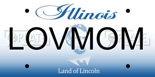 LOVMOM Illinois License Plate