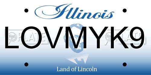 LOVMYK9 Illinois License Plate