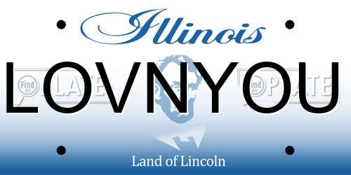 LOVNYOU Illinois License Plate
