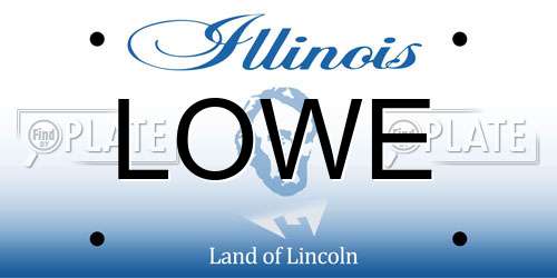 LOWE Illinois License Plate