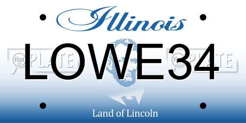 LOWE34 Illinois License Plate